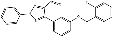 3-{3-[(2-fluorophenyl)methoxy]phenyl}-1-phenyl-1H-pyrazole-4-carbaldehyde Structure