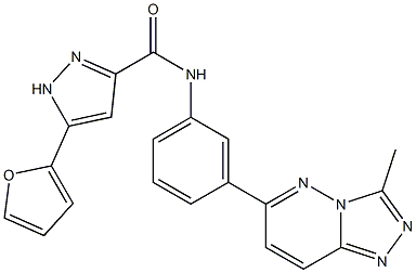 5-(furan-2-yl)-N-[3-(3-methyl-[1,2,4]triazolo[4,3-b]pyridazin-6-yl)phenyl]-1H-pyrazole-3-carboxamide 结构式