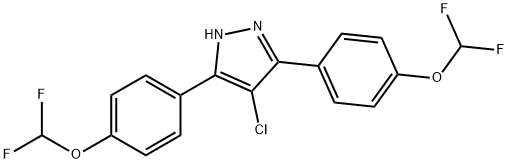 4-chloro-3,5-bis[4-(difluoromethoxy)phenyl]-1H-pyrazole Structure