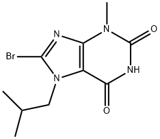 8-bromo-7-isobutyl-3-methyl-3,7-dihydro-1H-purine-2,6-dione Structure