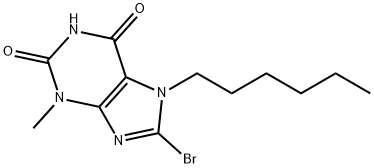 8-Bromo-7-hexyl-3-methyl-3,7-dihydro-purine-2,6-dione Structure