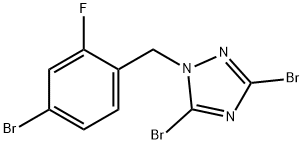 3,5-dibromo-1-[(4-bromo-2-fluorophenyl)methyl]-1H-1,2,4-triazole Structure