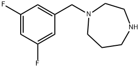 1-[(3,5-difluorophenyl)methyl]-1,4-diazepane 结构式