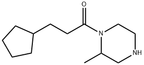 3-シクロペンチル-1-(2-メチルピペラジン-1-イル)プロパン-1-オン 化学構造式