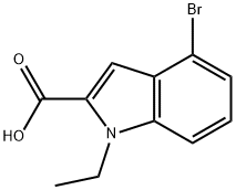 4-bromo-1-ethyl-1H-indole-2-carboxylic acid, 1240567-83-2, 结构式