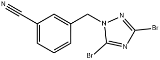 3-[(3,5-dibromo-1H-1,2,4-triazol-1-yl)methyl]benzonitrile, 1240568-38-0, 结构式