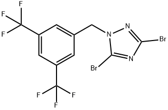 1-{[3,5-bis(trifluoromethyl)phenyl]methyl}-3,5-dibromo-1H-1,2,4-triazole, 1240568-76-6, 结构式