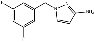 1-[(3,5-difluorophenyl)methyl]-1H-pyrazol-3-amine, 1240570-55-1, 结构式