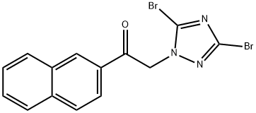 2-(3,5-ジブロモ-1H-1,2,4-トリアゾール-1-イル)-1-(ナフタレン-2-イル)エタン-1-オン 化学構造式