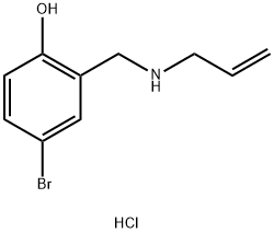 4-bromo-2-{[(prop-2-en-1-yl)amino]methyl}phenol hydrochloride 化学構造式