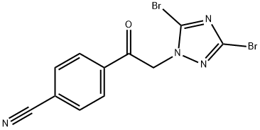 4-[2-(3,5-dibromo-1H-1,2,4-triazol-1-yl)acetyl]benzonitrile 结构式