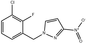 1-[(3-chloro-2-fluorophenyl)methyl]-3-nitro-1H-pyrazole 结构式
