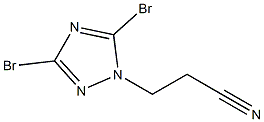 3-(3,5-dibromo-1H-1,2,4-triazol-1-yl)propanenitrile 结构式