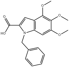 1-benzyl-4,5,6-trimethoxy-1H-indole-2-carboxylic acid 化学構造式