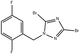 3,5-dibromo-1-[(2,5-difluorophenyl)methyl]-1H-1,2,4-triazole 化学構造式