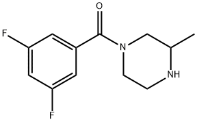 1-(3,5-difluorobenzoyl)-3-methylpiperazine Struktur