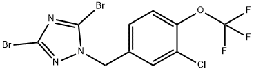 3,5-dibromo-1-{[3-chloro-4-(trifluoromethoxy)phenyl]methyl}-1H-1,2,4-triazole,1240573-75-4,结构式