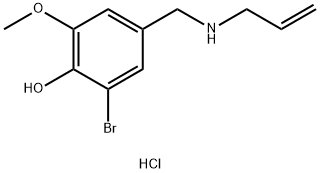 2-bromo-6-methoxy-4-{[(prop-2-en-1-yl)amino]methyl}phenol hydrochloride, 1240578-15-7, 结构式