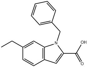 1-benzyl-6-ethyl-1H-indole-2-carboxylic acid Struktur