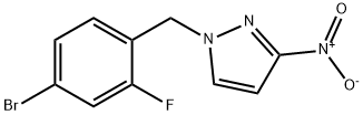 1-[(4-bromo-2-fluorophenyl)methyl]-3-nitro-1H-pyrazole, 1240578-70-4, 结构式