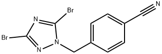 4-[(3,5-dibromo-1H-1,2,4-triazol-1-yl)methyl]benzonitrile 化学構造式