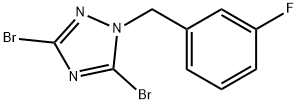 3,5-dibromo-1-[(3-fluorophenyl)methyl]-1H-1,2,4-triazole, 1240580-18-0, 结构式