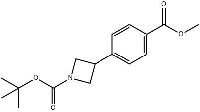 3-(4-(甲氧基羰基)苯基)氮杂环丁烷-1-羧酸叔丁酯,1240970-70-0,结构式