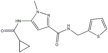 5-(cyclopropanecarbonylamino)-1-methyl-N-(thiophen-2-ylmethyl)pyrazole-3-carboxamide,1241718-97-7,结构式