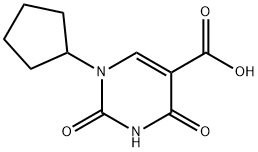 1-Cyclopentyl-2,4-dioxo-1,2,3,4-tetrahydro-pyrimidine-5-carboxylic acid,1242281-74-8,结构式
