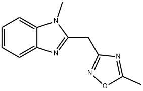 1-Methyl-2-(5-methyl-[1,2,4]oxadiazol-3-ylmethyl)-1H-benzoimidazole,1242281-92-0,结构式