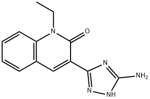 3-(5-Amino-1H-[1,2,4]triazol-3-yl)-1-ethyl-1H-quinolin-2-one 结构式