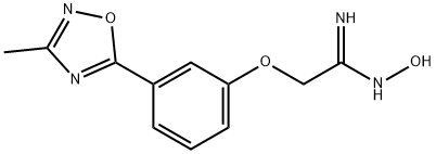 N-Hydroxy-2-[3-(3-methyl-[1,2,4]oxadiazol-5-yl)-phenoxy]-acetamidine 化学構造式