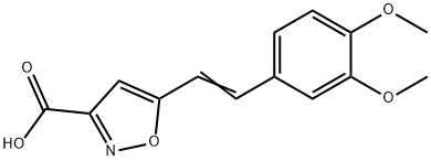 5-[2-(3,4-Dimethoxy-phenyl)-vinyl]-isoxazole-3-carboxylic acid 结构式