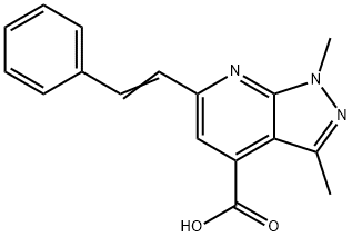 1,3-Dimethyl-6-styryl-1H-pyrazolo[3,4-b]pyridine-4-carboxylic acid Structure