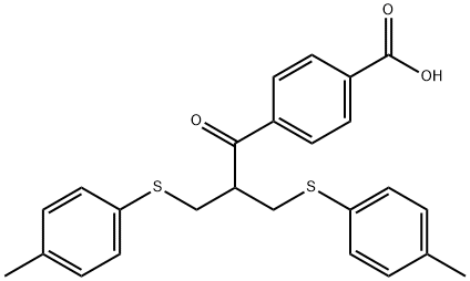Benzoic acid, 4-[3-[(4-methylphenyl)thio]-2-[[(4-methylphenyl)thio]methyl]-1-oxopropyl]- Structure