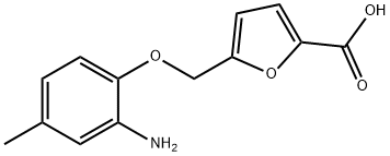 5-[(2-Amino-4-methyl-phenoxy)methyl]furan-2-carboxylic acid 结构式