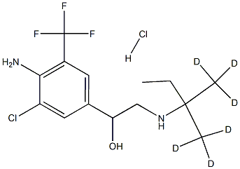1-[4-amino-3-chloro-5-(trifluoromethyl)phenyl]-2-[[1,1,1-trideuterio-2-(trideuteriomethyl)butan-2-yl]amino]ethanol:hydrochloride, 1246816-02-3, 结构式