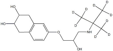 6-[3-[[1,1,1,3,3,3-hexadeuterio-2-(trideuteriomethyl)propan-2-yl]amino]-2-hydroxypropoxy]-1,2,3,4-tetrahydronaphthalene-2,3-diol 化学構造式
