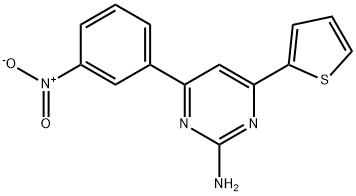 4-(3-nitrophenyl)-6-(thiophen-2-yl)pyrimidin-2-amine 结构式