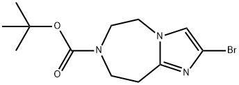 2-Bromo-5,6,8,9-Tetrahydro-Imidazo[1,2-A][1,4]Diazepine-7-Carboxylic Acid Tert-Butyl Ester 化学構造式