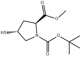 (4S)-1-BOC-4-MERCAPTO-L-PROLINE METHYL ESTER, 1252640-74-6, 结构式