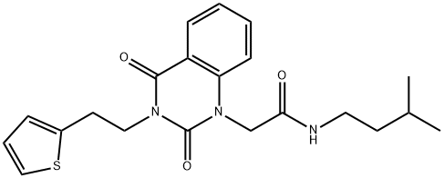 2-{2,4-dioxo-3-[2-(thiophen-2-yl)ethyl]-3,4-dihydroquinazolin-1(2H)-yl}-N-(3-methylbutyl)acetamide Structure