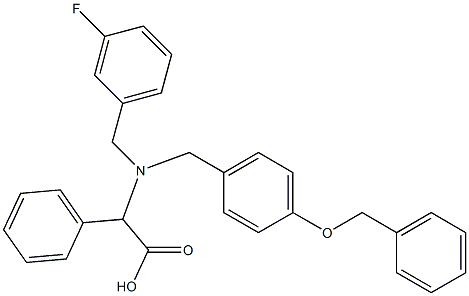 2-({[4-(benzyloxy)phenyl]methyl}[(3-fluorophenyl)methyl]amino)-2-phenylacetic acid, 1253527-63-7, 结构式