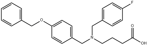 4-({[4-(benzyloxy)phenyl]methyl}[(4-fluorophenyl)methyl]amino)butanoic acid Structure