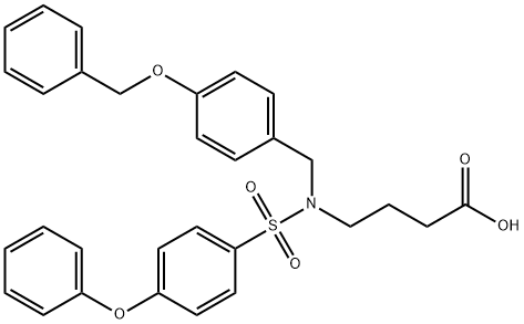 4-(N-{[4-(benzyloxy)phenyl]methyl}4-phenoxybenzenesulfonamido)butanoic acid Structure