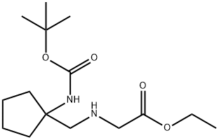 ethyl 2-{[(1-{[(tert-butoxy)carbonyl]amino}cyclopentyl)methyl]amino}acetate Structure