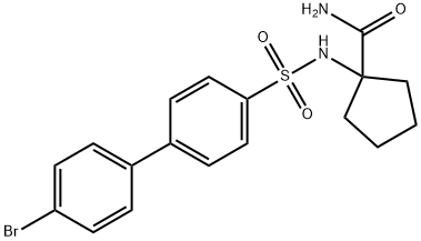 1-{4-bromo-[1,1-biphenyl]-4-sulfonamido}cyclopentane-1-carboxamide Structure