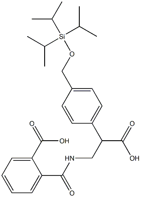 2-((2-carboxy-2-(4-(((triisopropylsilyl)oxy)methyl)phenyl)ethyl)carbamoyl)benzoic acid Structure