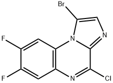 1-溴-4-氯-7,8-二氟咪唑并[1,2-A〕喹喔 结构式