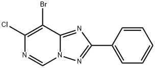 8-BROMO-7-CHLORO-2-PHENYL-[1,2,4]TRIAZOLO[1,5-C]PYRIMIDINE Struktur